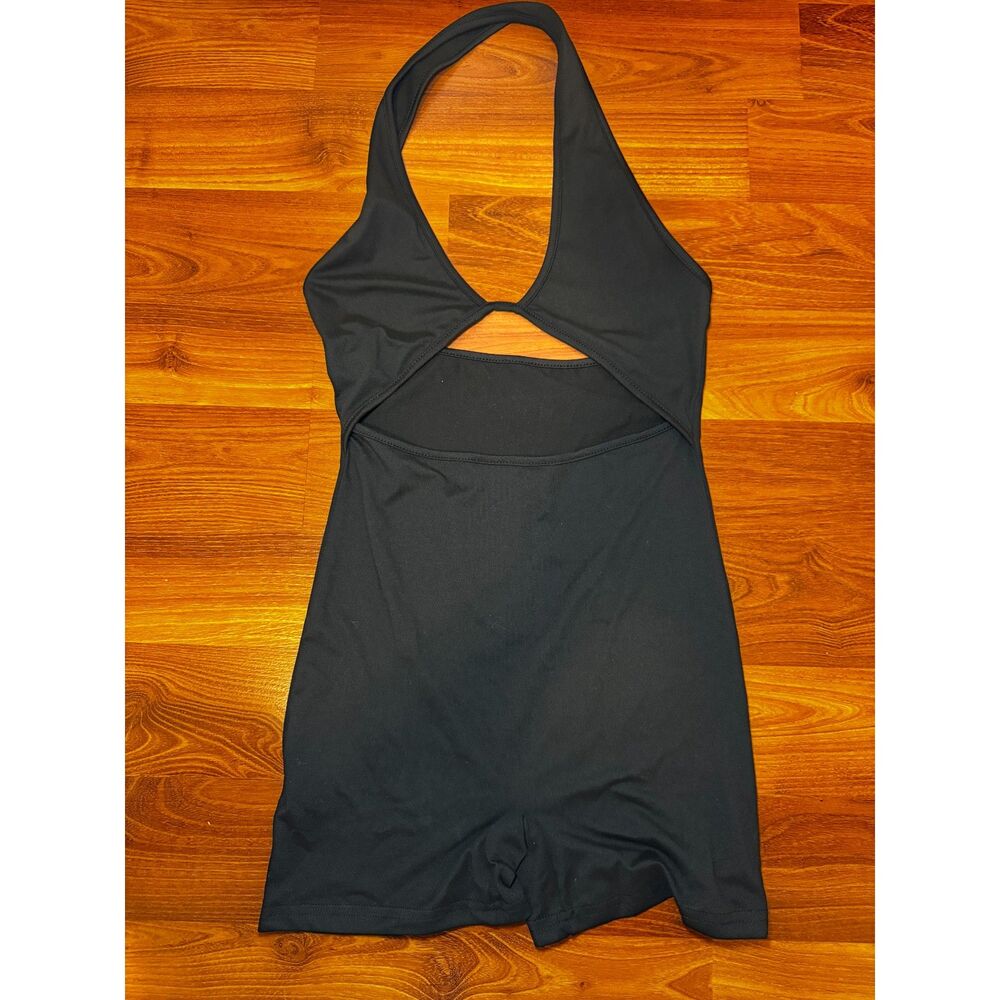 SHEIN Black One Piece Halter Top Bodysuit